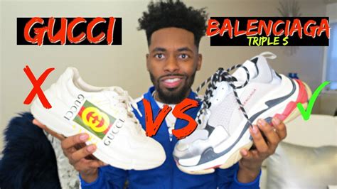 gucci rhyton vs balenciaga triple s|BALENCIAGA TRIPLE S vs. GUCCI RHYTON .